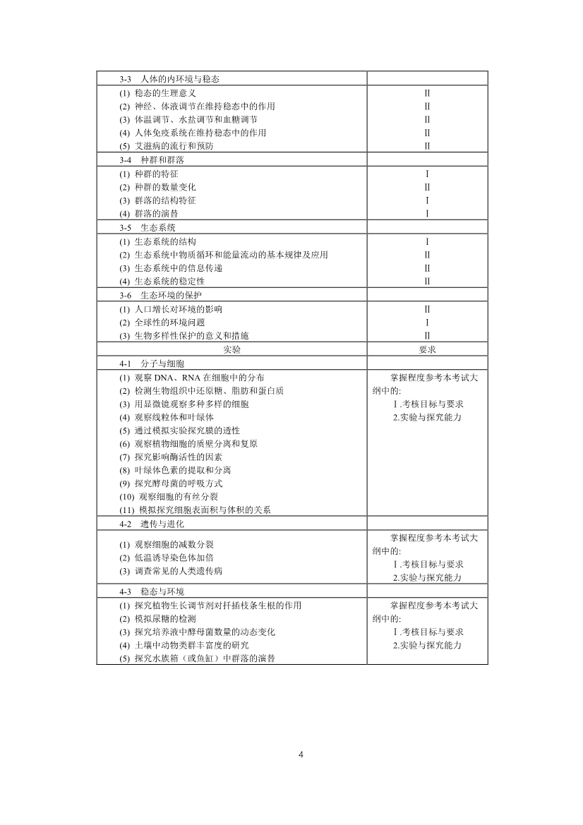 2019年高考生物考试大纲公布（2021年高考生物大纲参考）