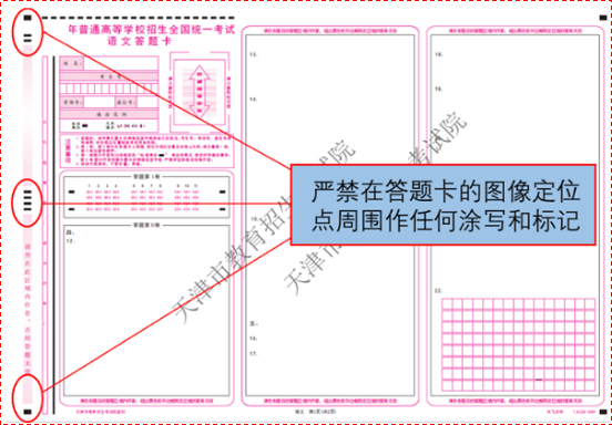 2021年天津高考（二）答题卡样式与规范