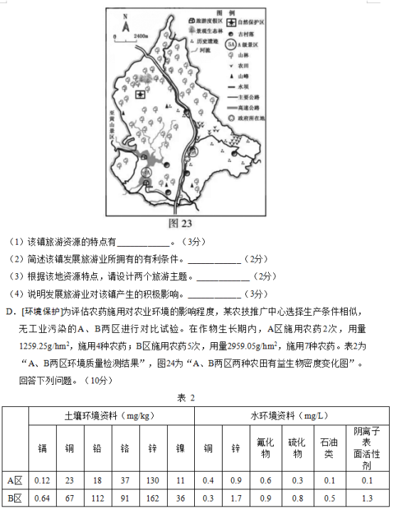 2019年江苏高考地理试题【精校版】