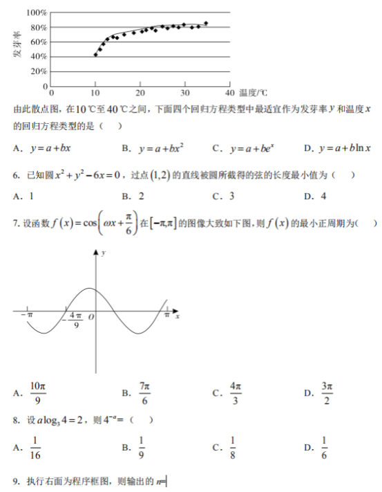 2020年江西高考文科数学试题及答案解析