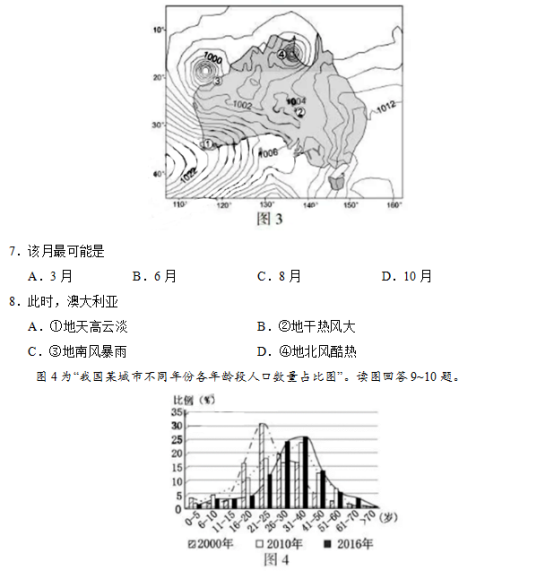 2019年江苏高考地理试题【精校版】